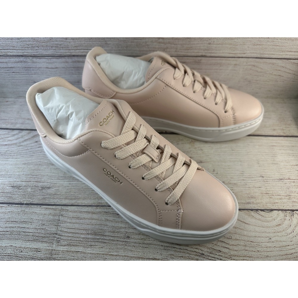 Coach Women's Blush Pink High Line Leather Low Top Lace Up Sneakers Size US 7 B